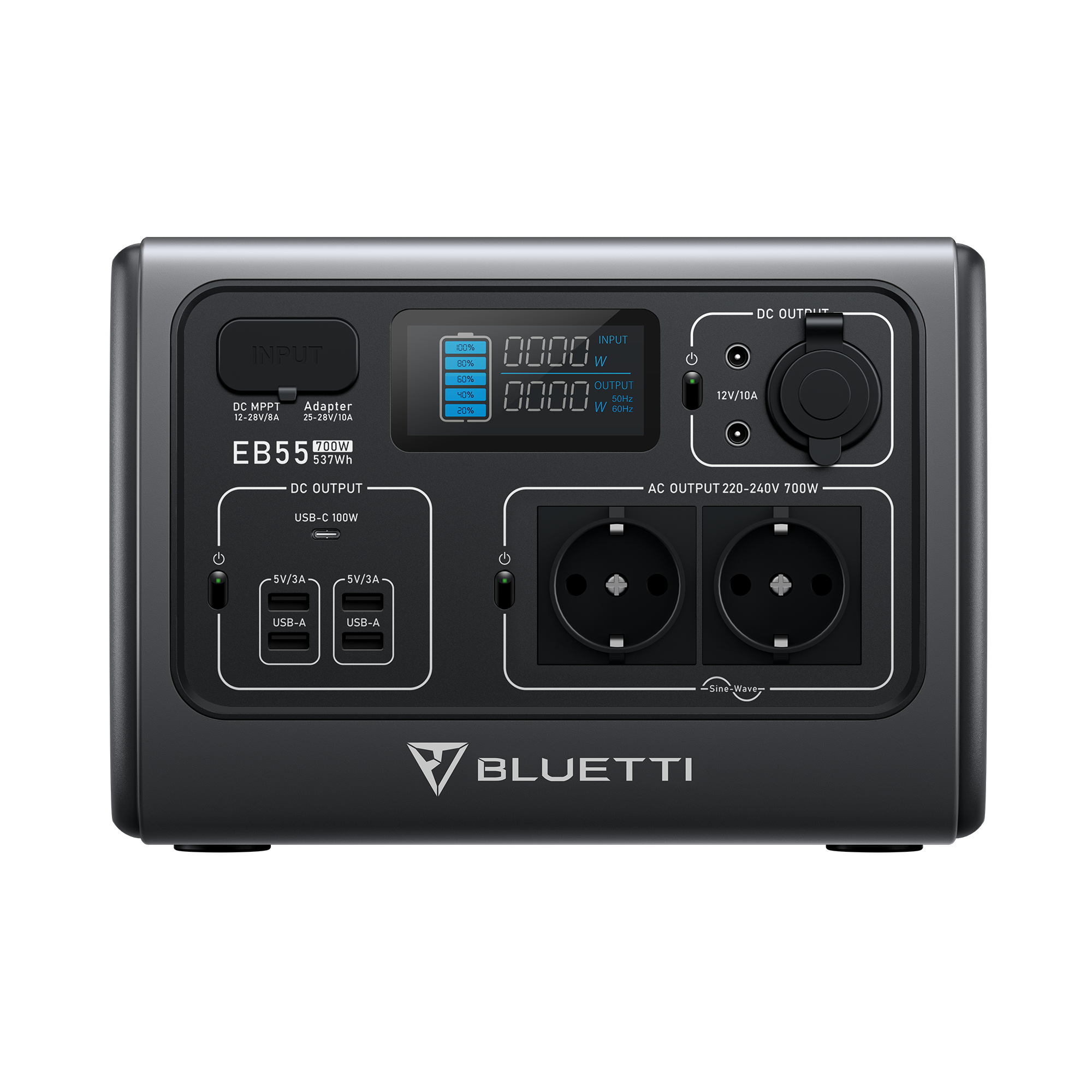 BLUETTI EB55 ポータブル電源 大容量537Wh AC700W BLUETTI PowerOak EB55 Portable Power Station | 700W 537Wh - BLUETTI EU