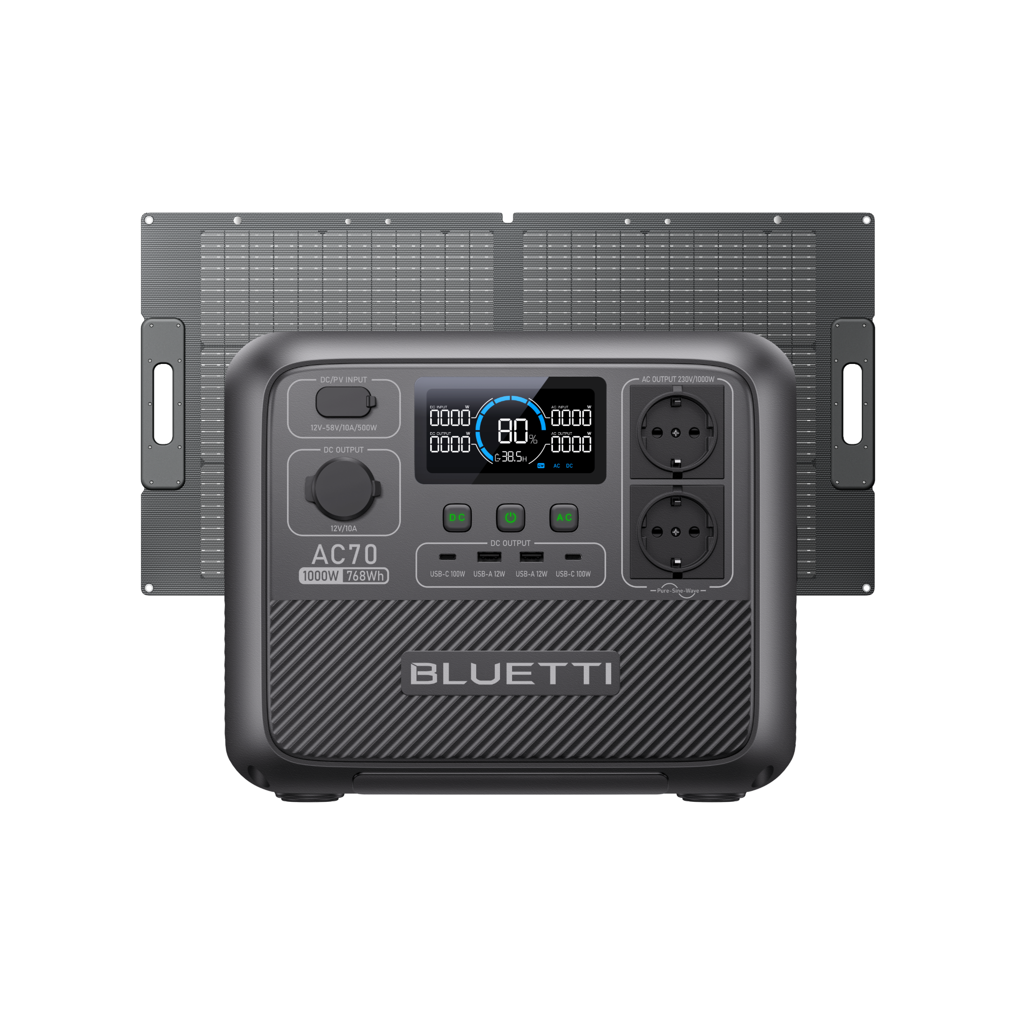 Generator Solar Portabil BLUETTI AC70 + PV100