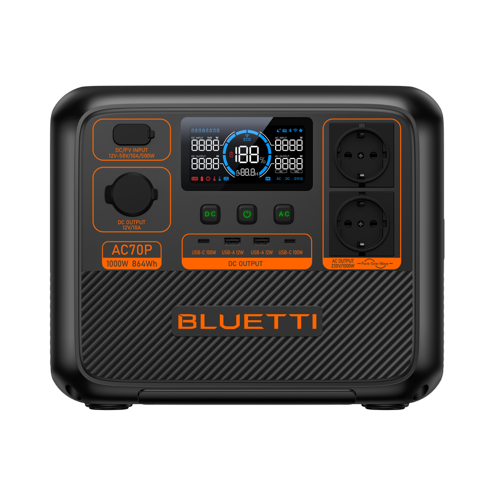 BLUETTI AC70P draagbare krachtcentrale | 1000W 864Wh