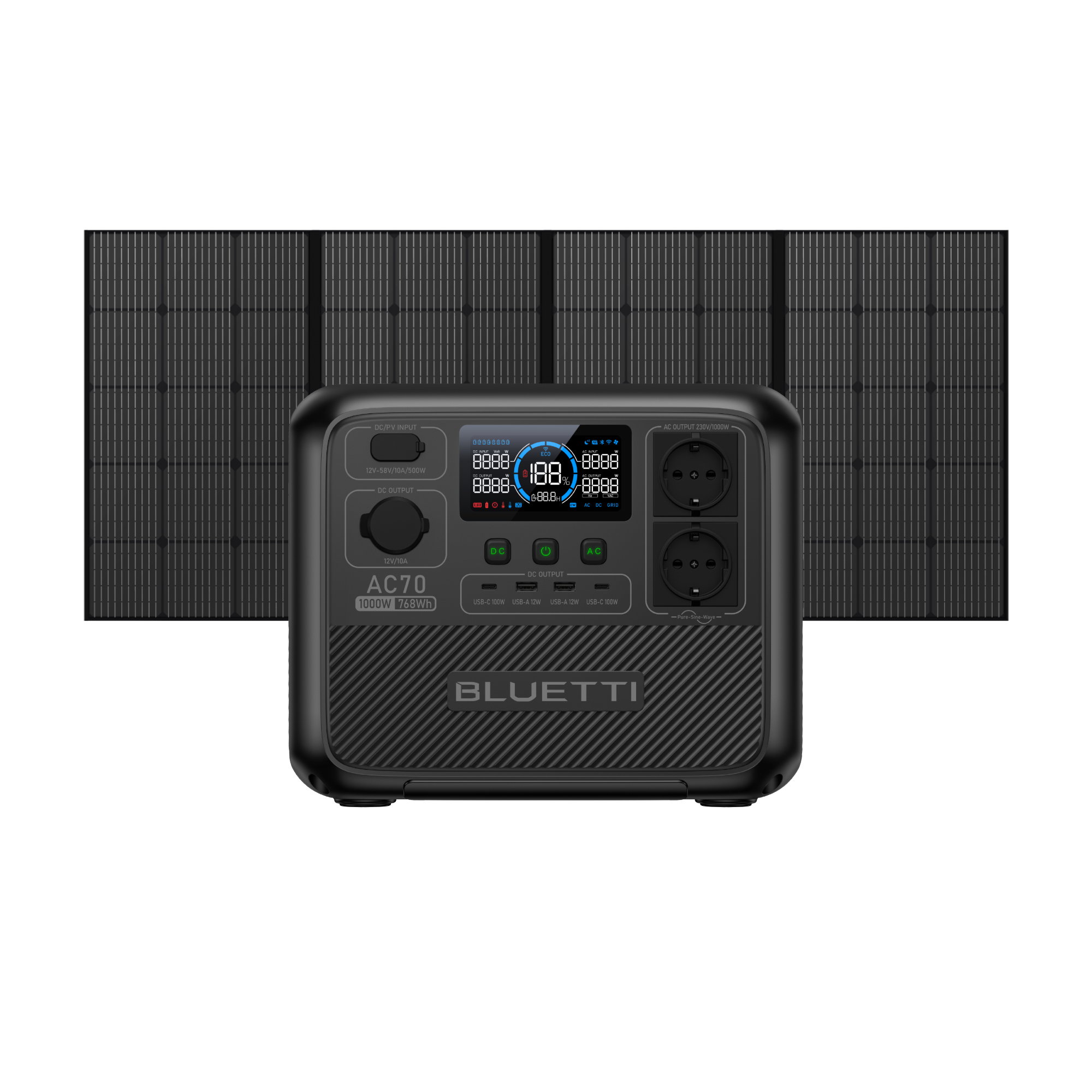 Generator Solar Portabil BLUETTI AC70 + PV200