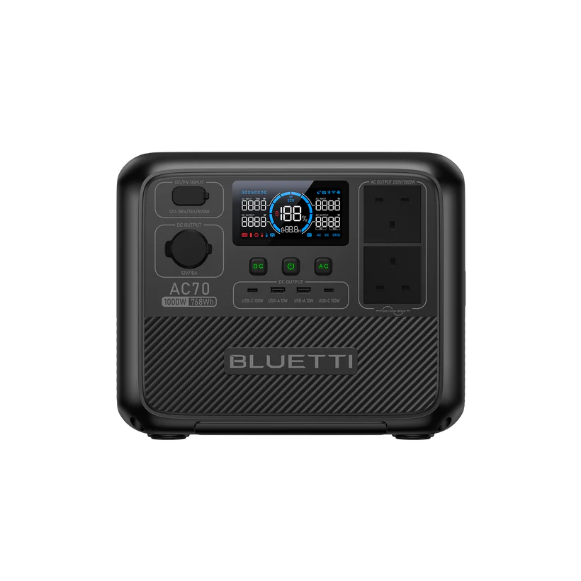 BLUETTI AC70 Portable Power Station | 1000W 768Wh | UK Plug