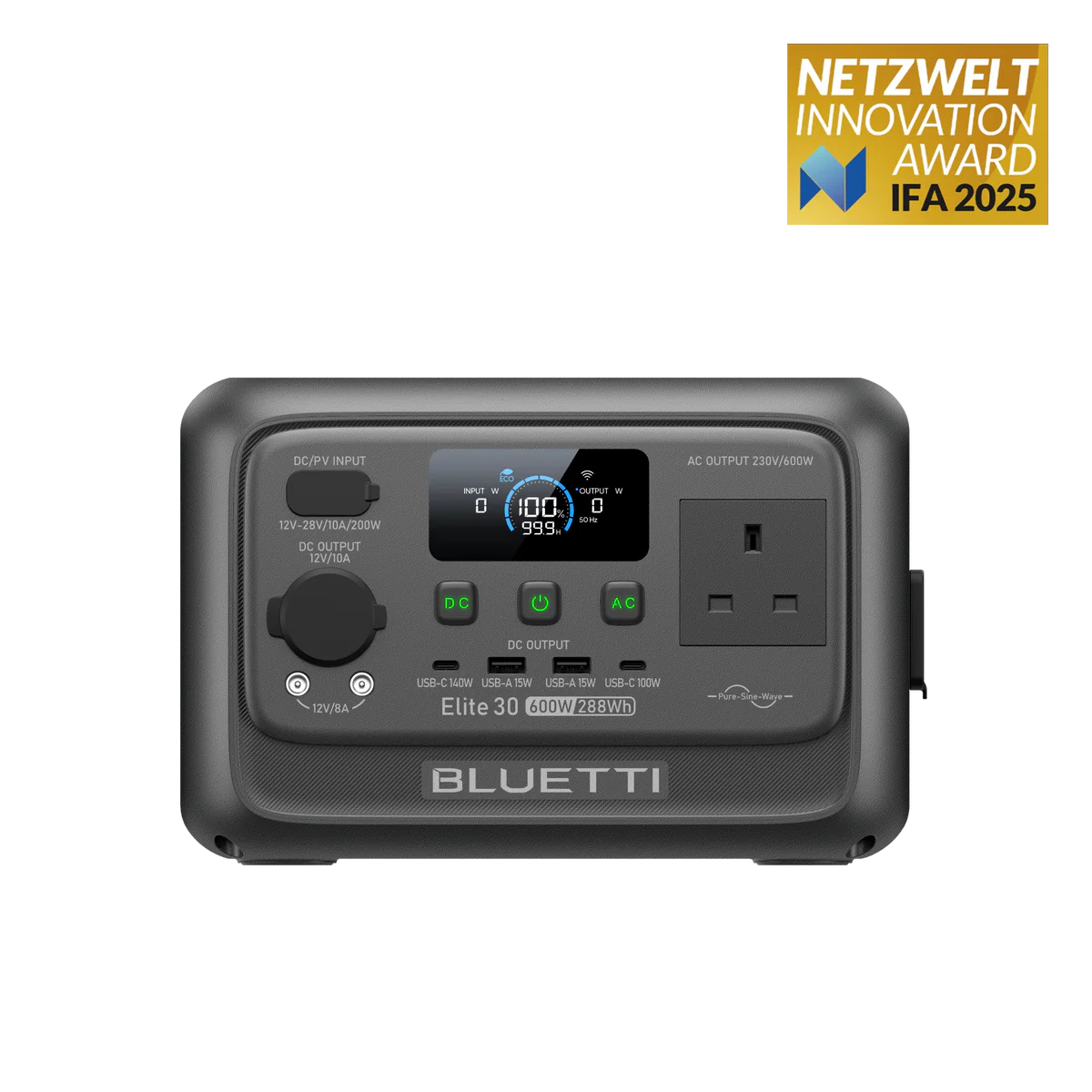 BLUETTI Elite 30 V2 Portable Power Station | 600W 288Wh | UK Plug ...