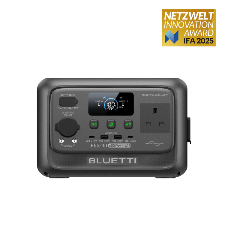BLUETTI Elite 30 V2 Portable Power Station | 600W 288Wh | UK Plug
