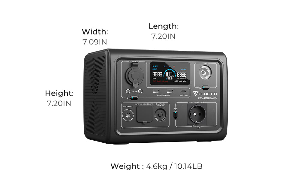 BLUETTI EB3A Portable Power Station | 600W 268Wh - BLUETTI EU