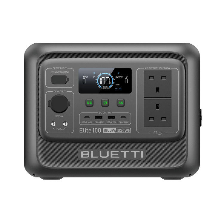BLUETTI Elite 100 V2 Portable Power Station | 1,800W 1,024Wh | UK Plug